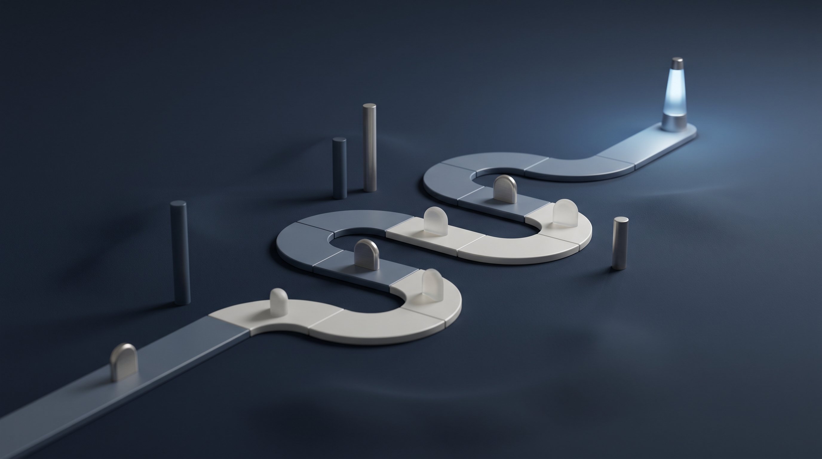 Abstrakte 3D-Visualisierung zum Thema KI-Consulting